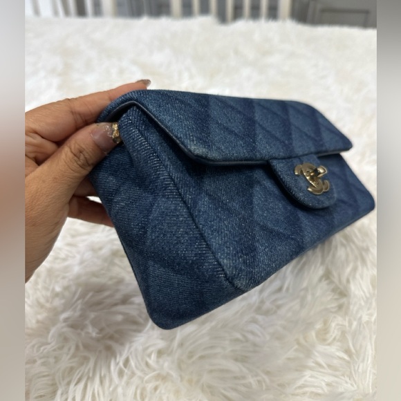 CHANEL Dark Denim Mini Classic Flap - Picture 4 of 11